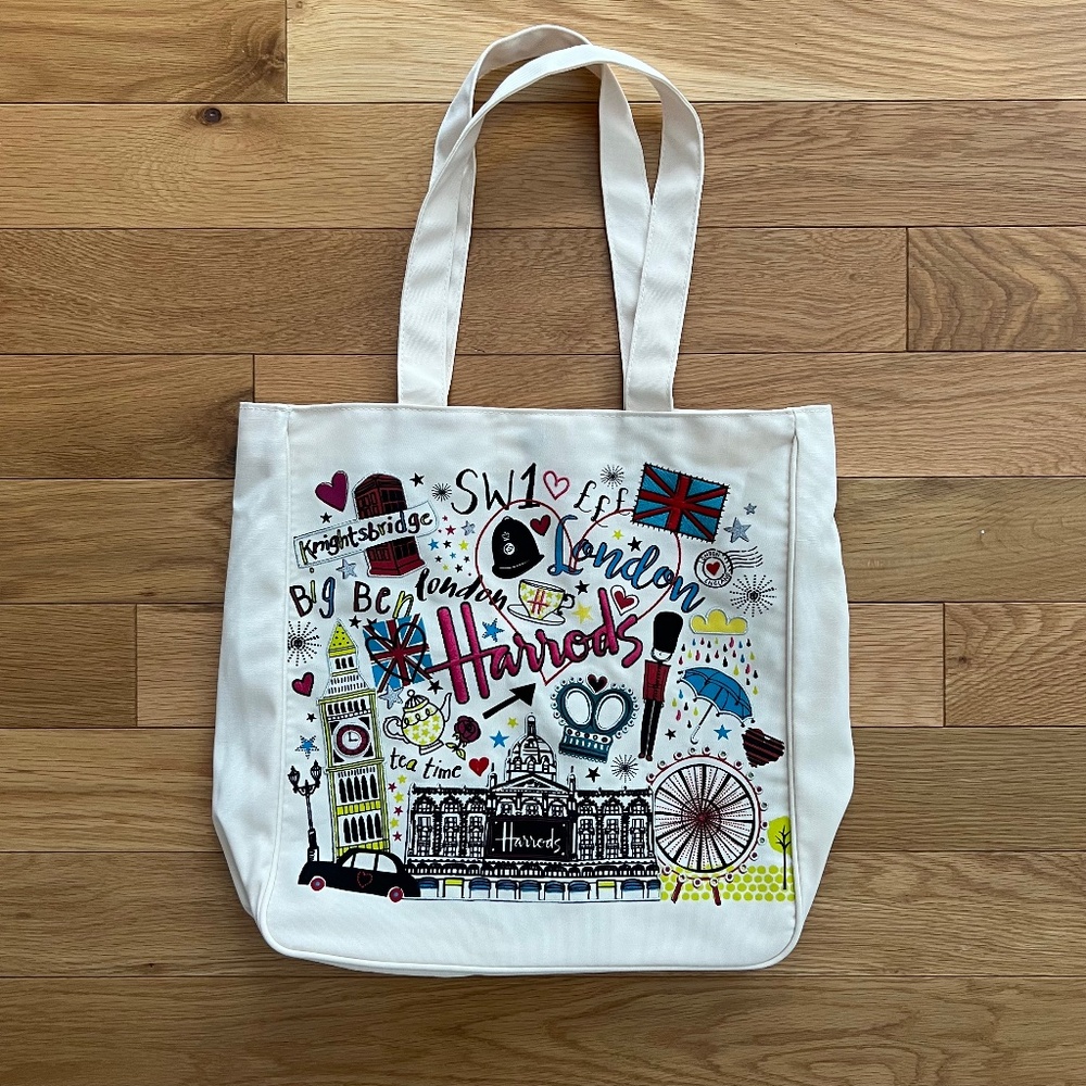 Harrods London Graphic Tote Bag